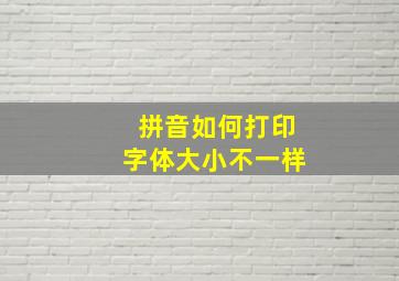 拼音如何打印字体大小不一样