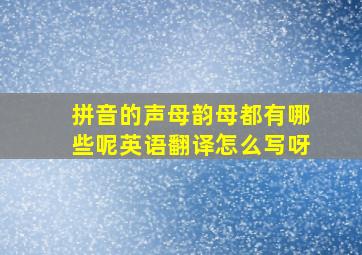 拼音的声母韵母都有哪些呢英语翻译怎么写呀