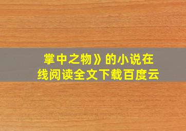 掌中之物》的小说在线阅读全文下载百度云