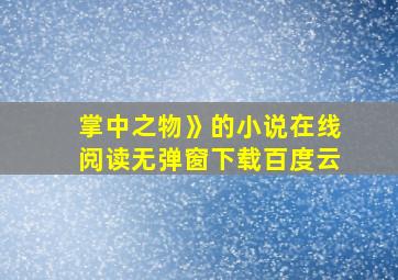 掌中之物》的小说在线阅读无弹窗下载百度云