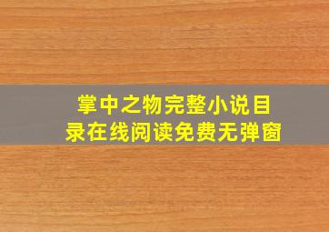 掌中之物完整小说目录在线阅读免费无弹窗