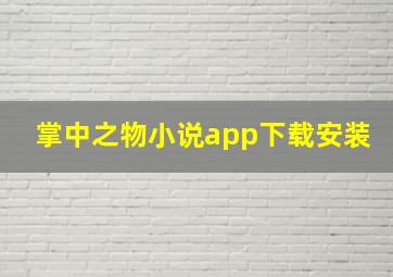 掌中之物小说app下载安装