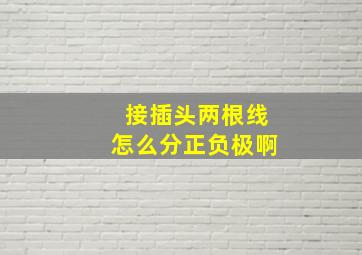 接插头两根线怎么分正负极啊