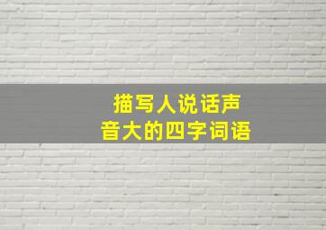 描写人说话声音大的四字词语