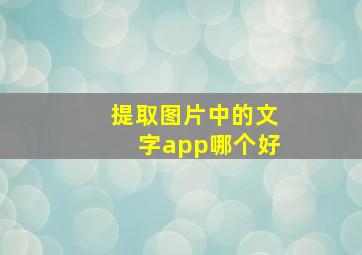 提取图片中的文字app哪个好