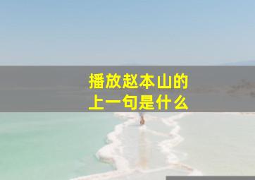 播放赵本山的上一句是什么