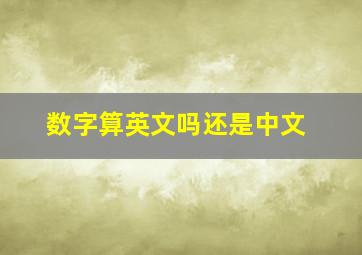 数字算英文吗还是中文