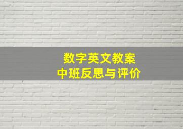 数字英文教案中班反思与评价