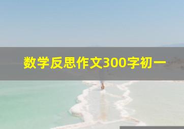 数学反思作文300字初一