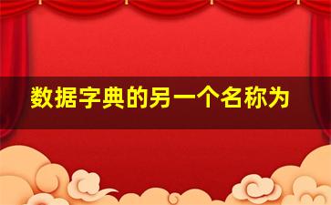 数据字典的另一个名称为