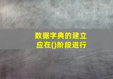 数据字典的建立应在()阶段进行