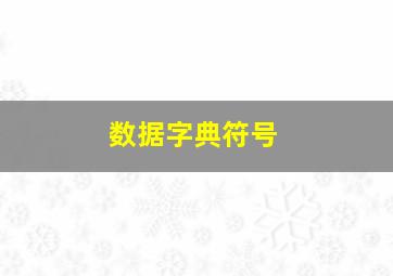 数据字典符号