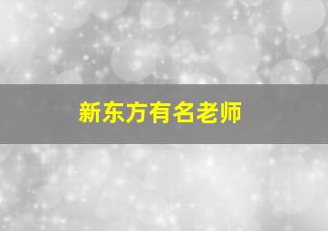 新东方有名老师