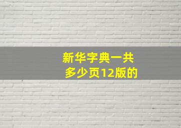 新华字典一共多少页12版的