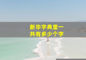 新华字典里一共有多少个字