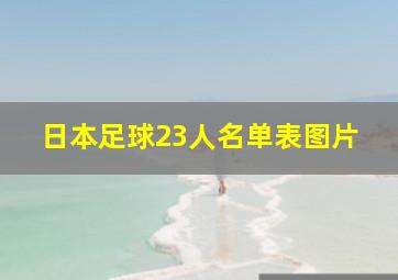 日本足球23人名单表图片