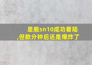 星舰sn10成功着陆,但数分钟后还是爆炸了