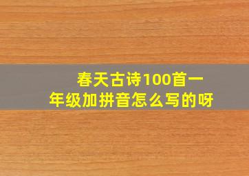 春天古诗100首一年级加拼音怎么写的呀