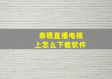 春晚直播电视上怎么下载软件