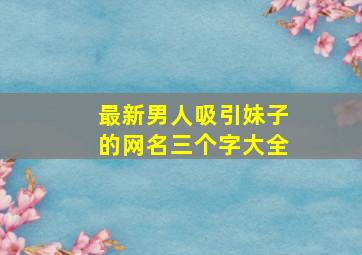 最新男人吸引妹子的网名三个字大全