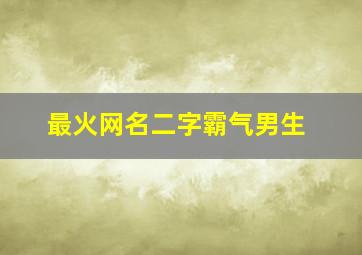 最火网名二字霸气男生