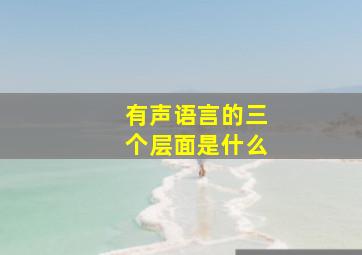 有声语言的三个层面是什么