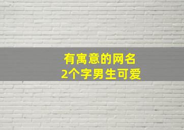 有寓意的网名2个字男生可爱