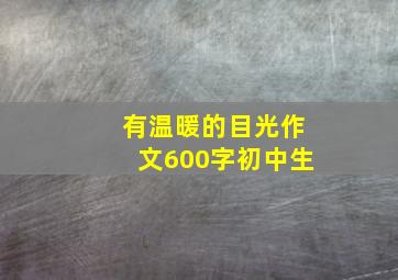 有温暖的目光作文600字初中生