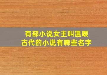 有部小说女主叫温暖古代的小说有哪些名字