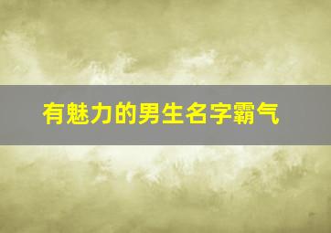 有魅力的男生名字霸气