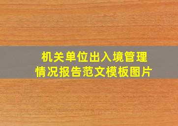 机关单位出入境管理情况报告范文模板图片