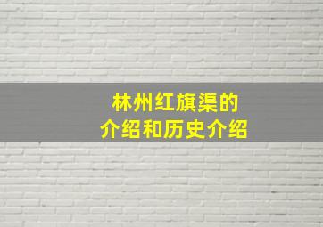 林州红旗渠的介绍和历史介绍