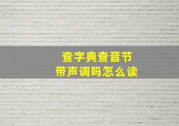 查字典查音节带声调吗怎么读