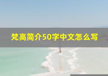 梵高简介50字中文怎么写