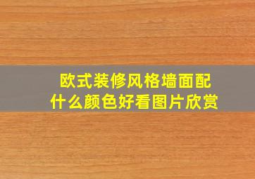 欧式装修风格墙面配什么颜色好看图片欣赏