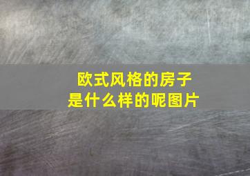 欧式风格的房子是什么样的呢图片