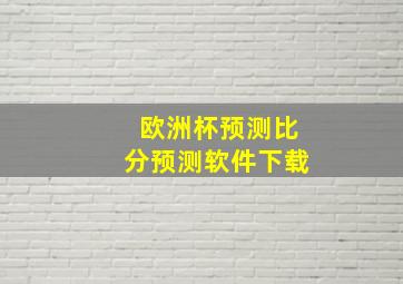 欧洲杯预测比分预测软件下载