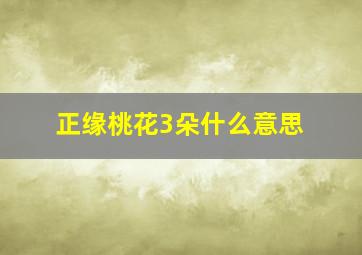 正缘桃花3朵什么意思