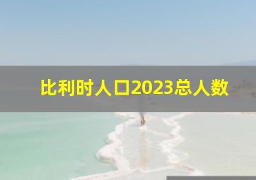 比利时人口2023总人数