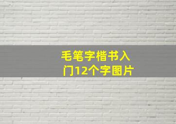 毛笔字楷书入门12个字图片