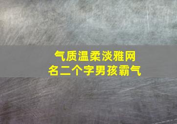 气质温柔淡雅网名二个字男孩霸气