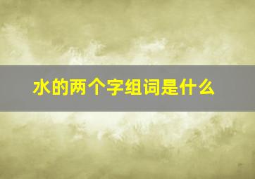 水的两个字组词是什么