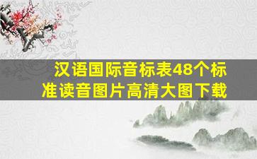 汉语国际音标表48个标准读音图片高清大图下载