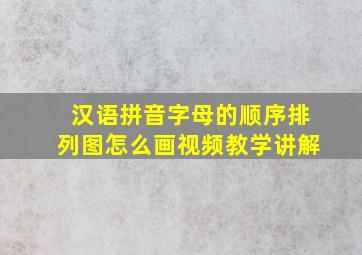 汉语拼音字母的顺序排列图怎么画视频教学讲解