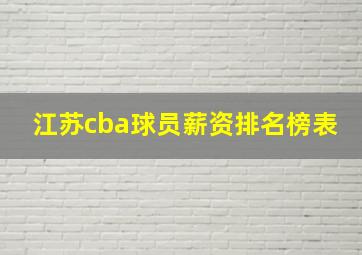 江苏cba球员薪资排名榜表