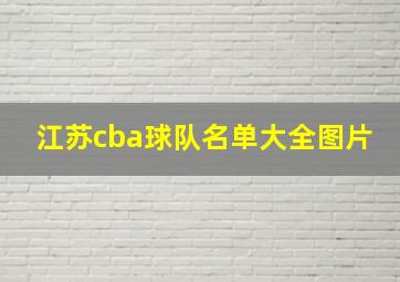 江苏cba球队名单大全图片