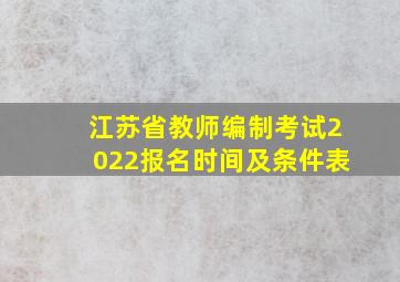 江苏省教师编制考试2022报名时间及条件表