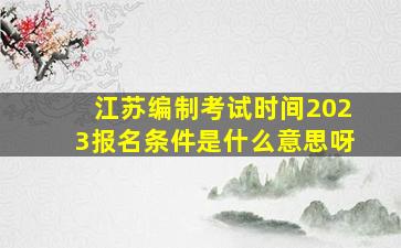 江苏编制考试时间2023报名条件是什么意思呀