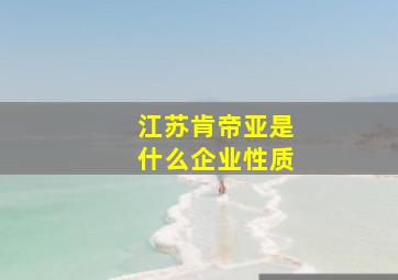 江苏肯帝亚是什么企业性质