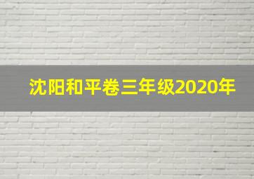 沈阳和平卷三年级2020年